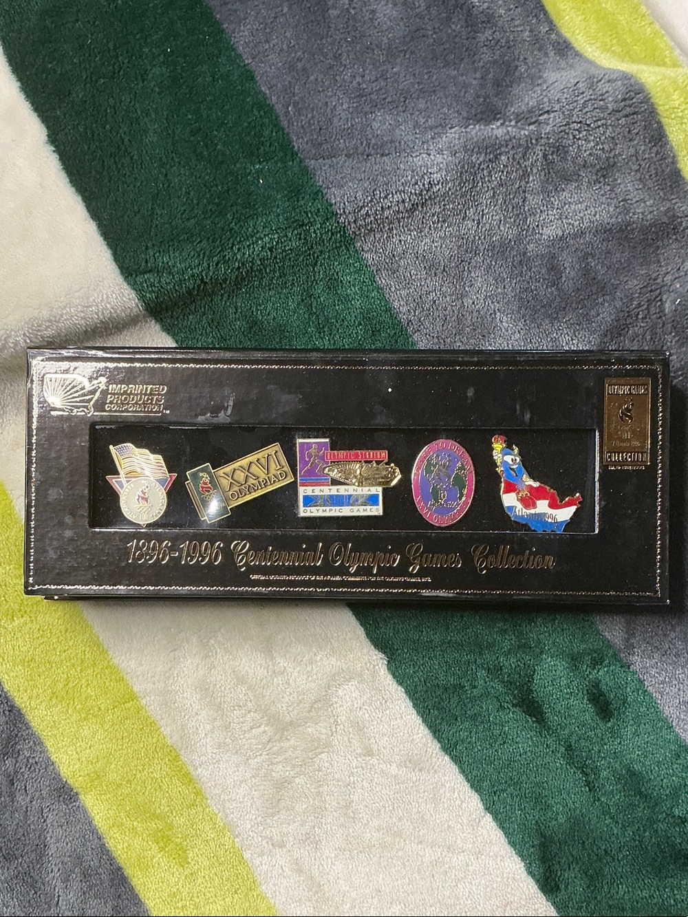 Vintage 1996 Atlanta Centennial Olympic Games 5-Pin Collection Set with Case